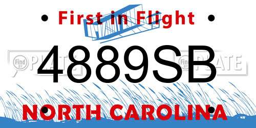 4889SB North Carolina License Plate