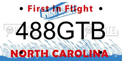 488GTB North Carolina License Plate