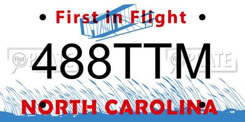 488TTM North Carolina License Plate