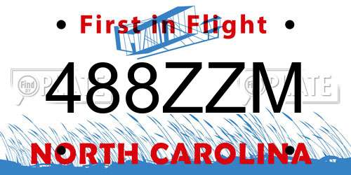 488ZZM North Carolina License Plate