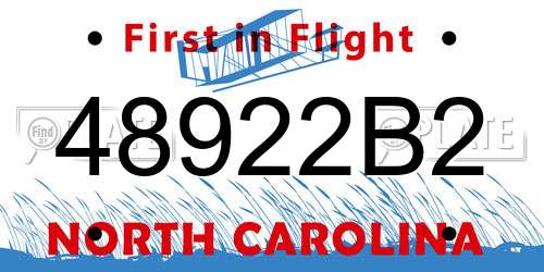 48922B2 North Carolina License Plate