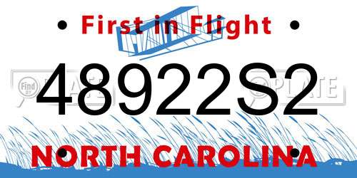 48922S2 North Carolina License Plate