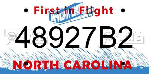 48927B2 North Carolina License Plate