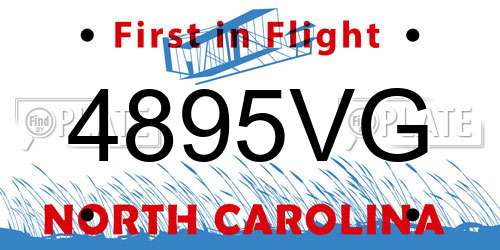 4895VG North Carolina License Plate
