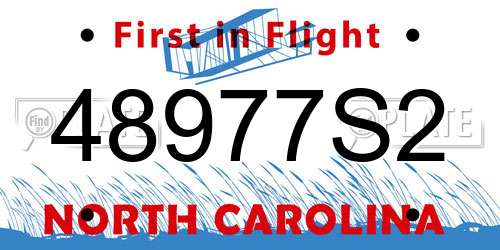 48977S2 North Carolina License Plate