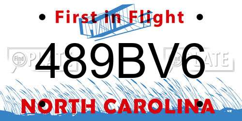 489BV6 North Carolina License Plate