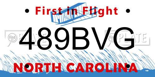 489BVG North Carolina License Plate