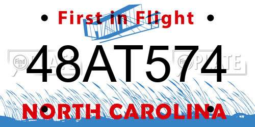 48AT574 North Carolina License Plate