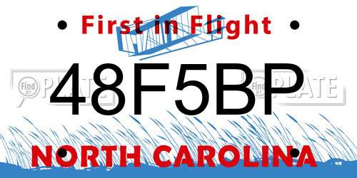 48F5BP North Carolina License Plate