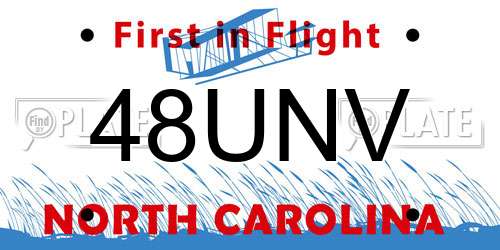 48UNV North Carolina License Plate