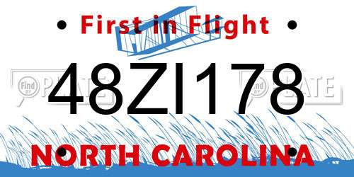 48ZI178 North Carolina License Plate