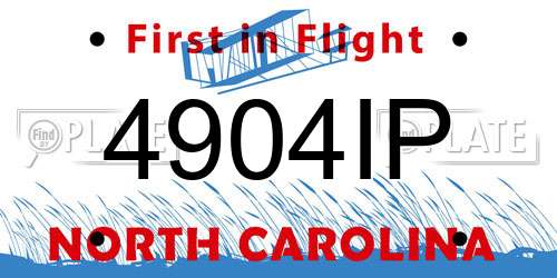 4904IP North Carolina License Plate