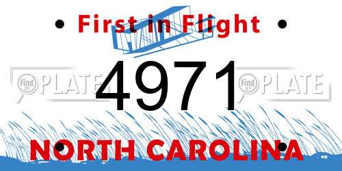 4971 North Carolina License Plate