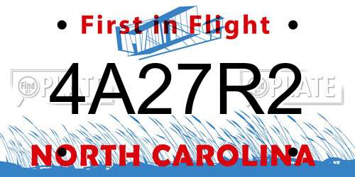 4A27R2 North Carolina License Plate