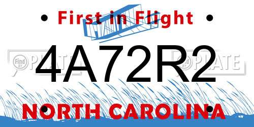 4A72R2 North Carolina License Plate