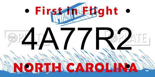 4A77R2 North Carolina License Plate