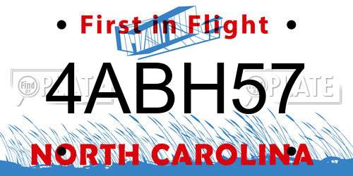4ABH57 North Carolina License Plate