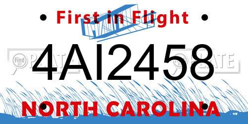 4AI2458 North Carolina License Plate