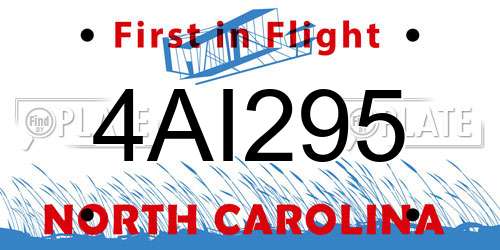 4AI295 North Carolina License Plate