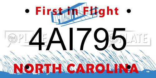 4AI795 North Carolina License Plate