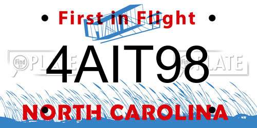4AIT98 North Carolina License Plate