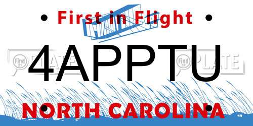 4APPTU North Carolina License Plate