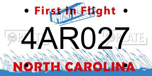 4AR027 North Carolina License Plate