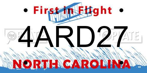 4ARD27 North Carolina License Plate