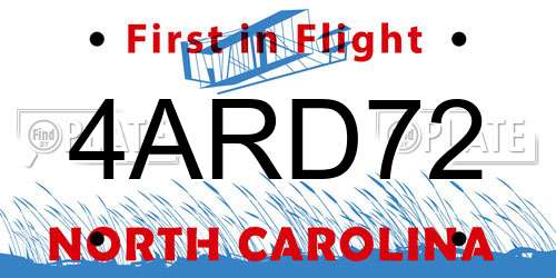 4ARD72 North Carolina License Plate