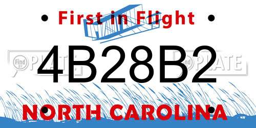 4B28B2 North Carolina License Plate