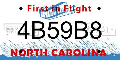 4B59B8 North Carolina License Plate
