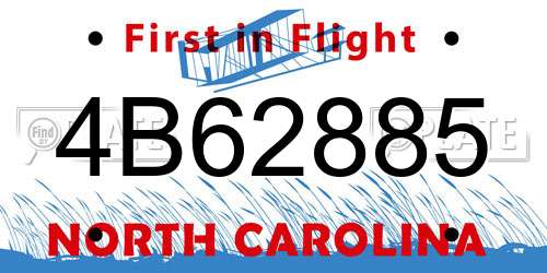 4B62885 North Carolina License Plate