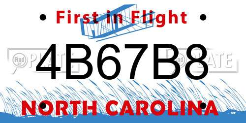4B67B8 North Carolina License Plate