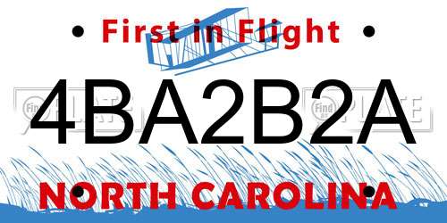 4BA2B2A North Carolina License Plate