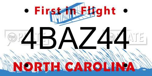 4BAZ44 North Carolina License Plate