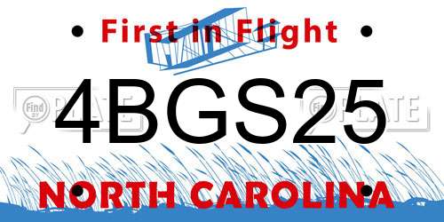 4BGS25 North Carolina License Plate
