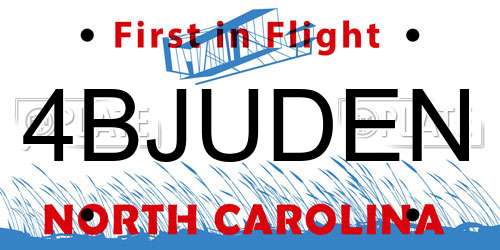 4BJUDEN North Carolina License Plate