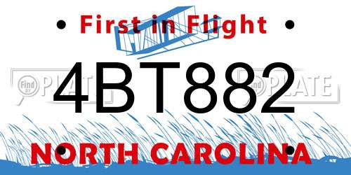 4BT882 North Carolina License Plate