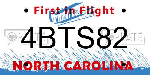 4BTS82 North Carolina License Plate