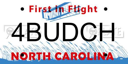 4BUDCH North Carolina License Plate