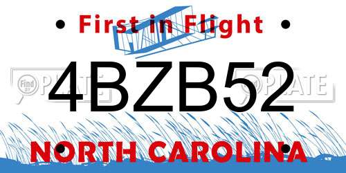 4BZB52 North Carolina License Plate