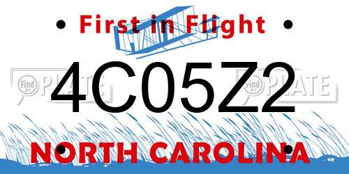 4C05Z2 North Carolina License Plate