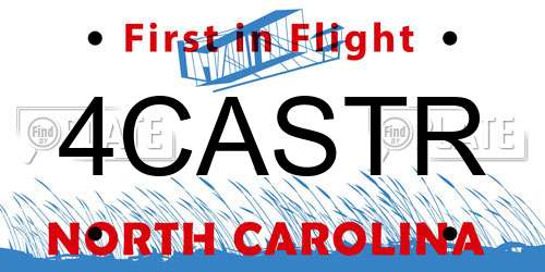 4CASTR North Carolina License Plate