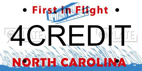 4CREDIT North Carolina License Plate