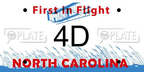 4D North Carolina License Plate