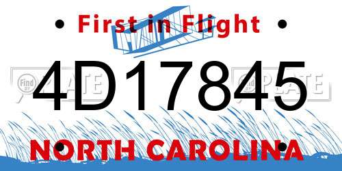 4D17845 North Carolina License Plate