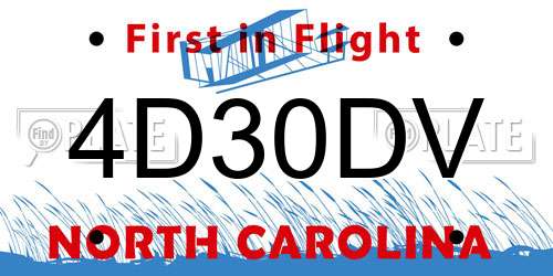 4D30DV North Carolina License Plate