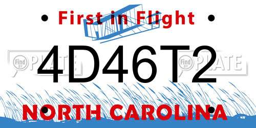 4D46T2 North Carolina License Plate