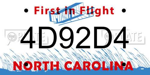 4D92D4 North Carolina License Plate