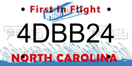 4DBB24 North Carolina License Plate